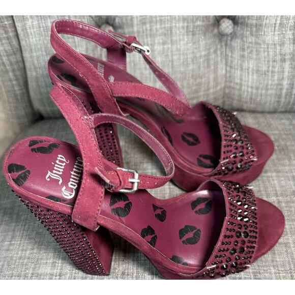 Juicy Couture Shoes - Juicy Couture Women's Trice Wine Rhinestone Platform High Heels Size 7